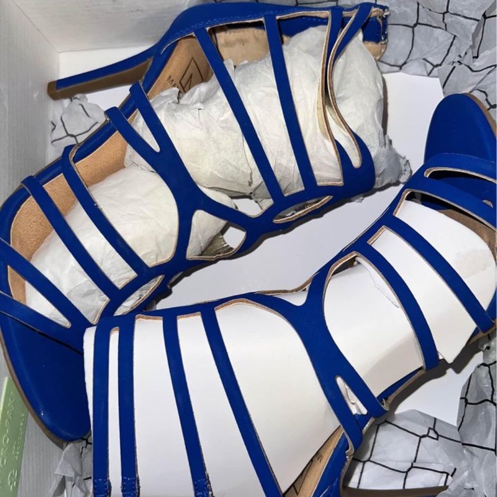 Blue stilletos size 8